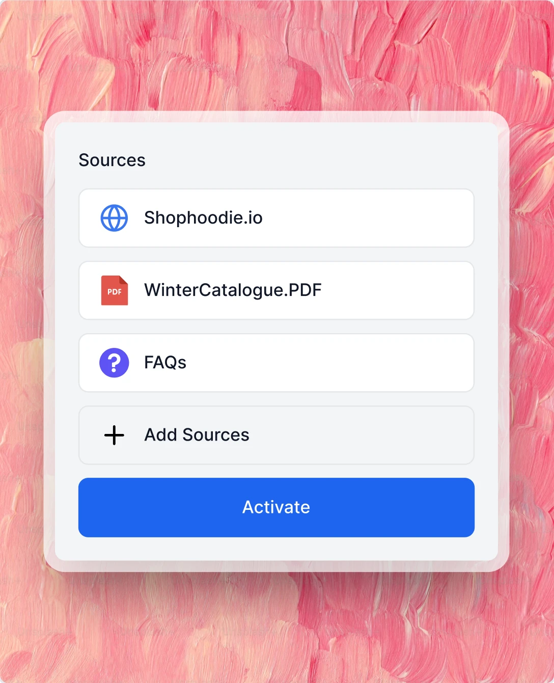 Add Knowledge Sources & Go Live