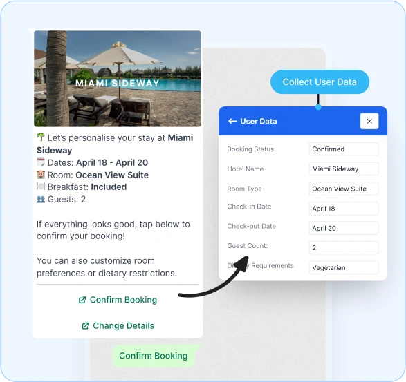 Hotel booking interface