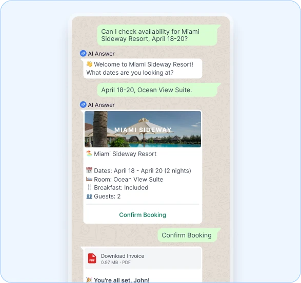 Transform guest journey with WhatsApp automation