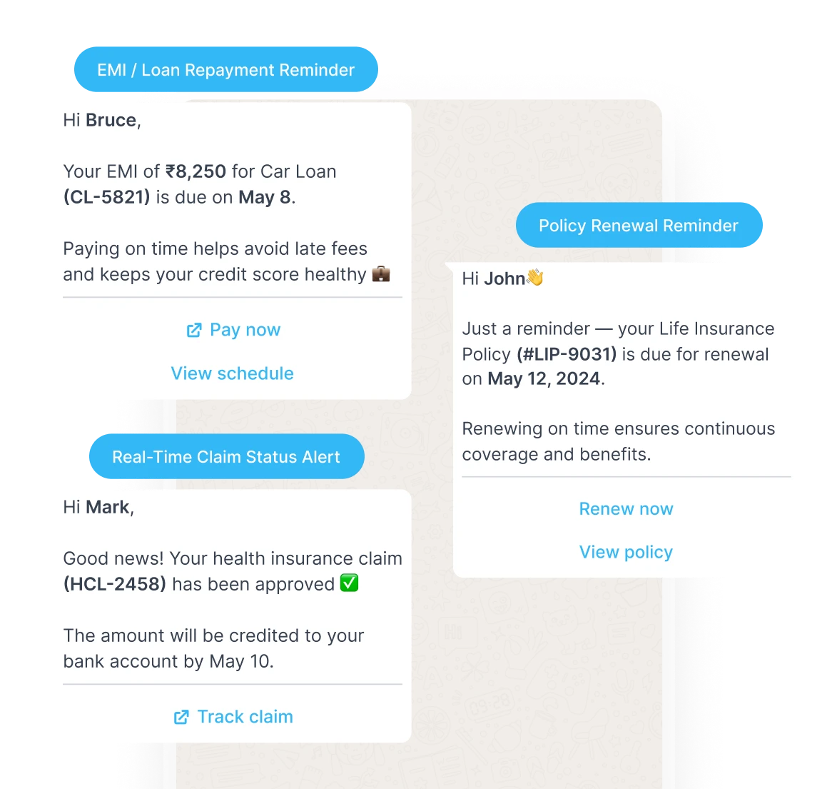 Automated payment and policy reminders