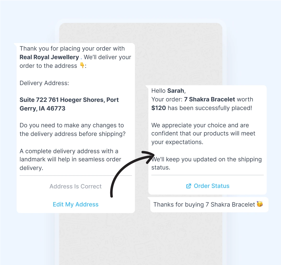 Automated order and shipping updates for ecommerce